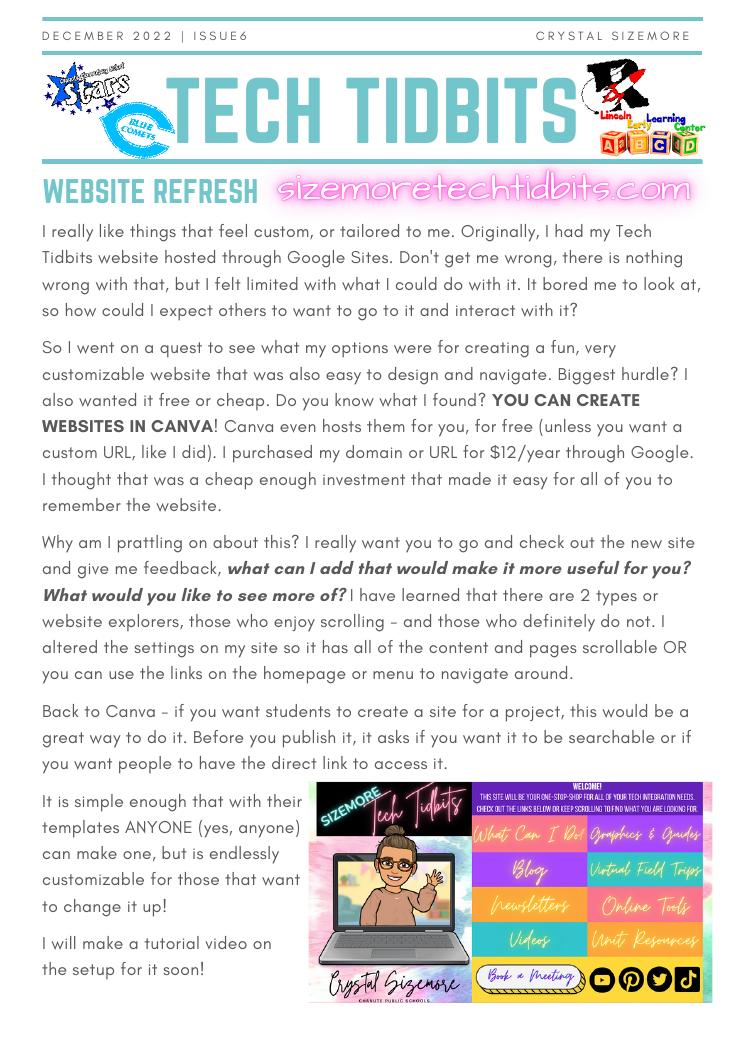 Tech Tidbits — Issue 6 (December) cover