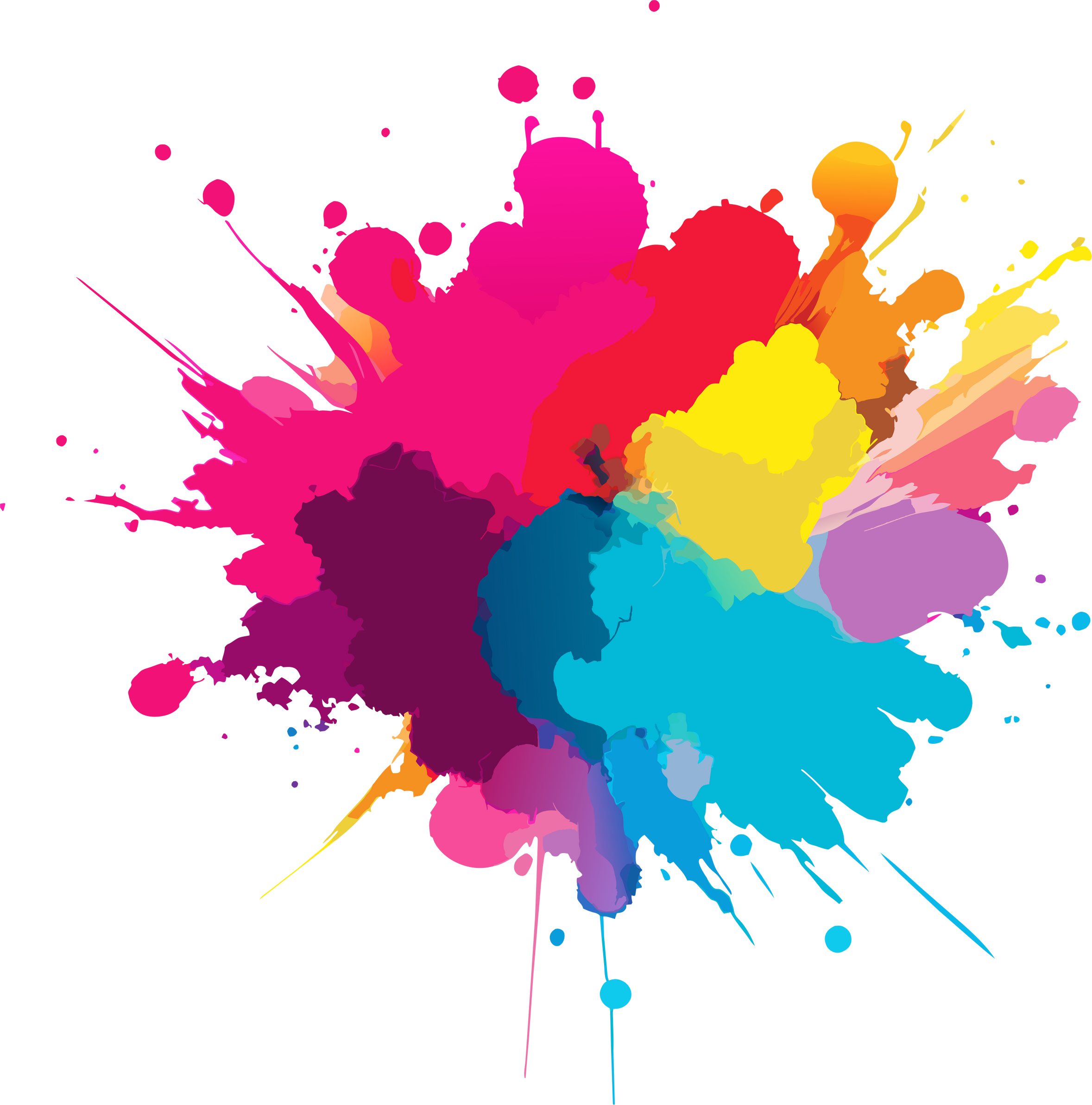 Colorful watercolor splash splatter stain